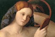 BELLINI, Giovanni Naked Young Woman in Front of the Mirror (detail) oil